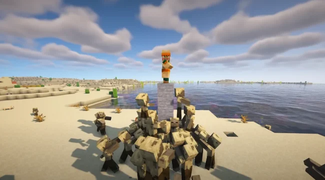 Возможность мобов забираться друг на друга из мода Enhanced Hordes