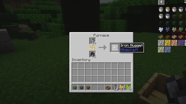 Процесс получения кусочка железа из мода Oreberries Replanted