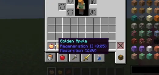 Информация из мода Food Effect Tooltips об эффекте золотого яблока