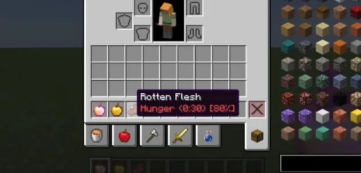 Информация из мода Food Effect Tooltips об эффекте гнилой плоти