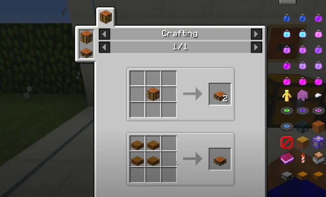 Крафт на полублоки верстака из мода Slab Machines