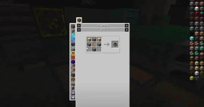 Крафт на блок из мода Create Sifting