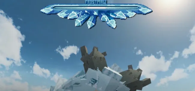 Плашка здоровья ледяного босса из мода Enhanced Boss Bars