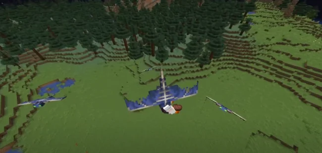 Процесс полета на мобе из мода Revamped Phantoms