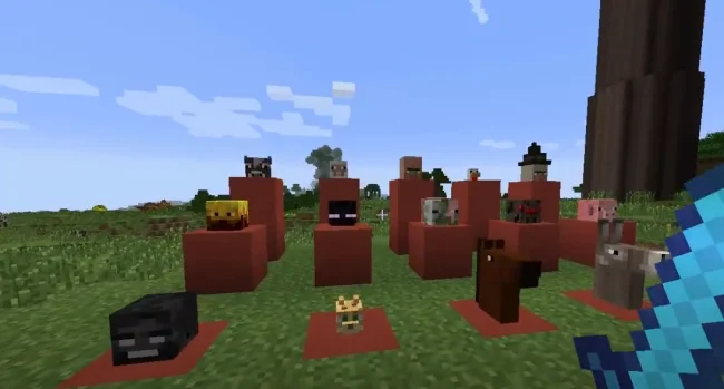 Маски некоторых мобов из мода Headcrumbs