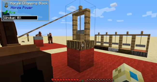 Процесс работы механизма из мода Horse Power