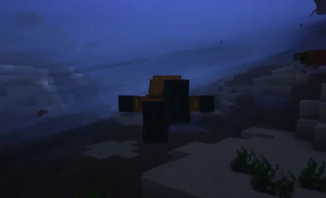 Процесс плаванья в скафандре из мода Scuba Gear