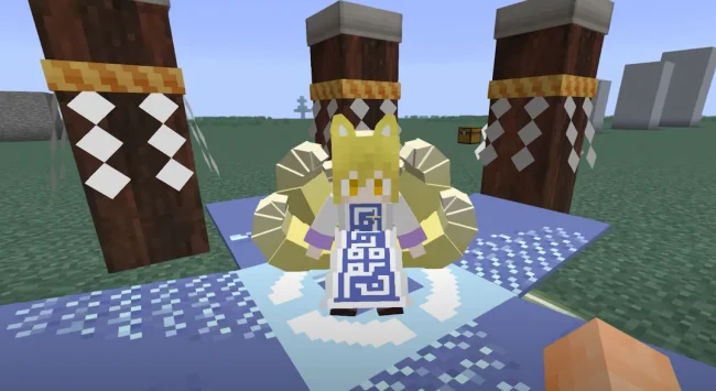 Процесс боя с мобом из мода Touhou Little Maid