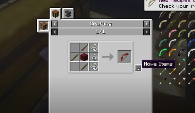 Крафт на лук из мода More Bows and Arrows