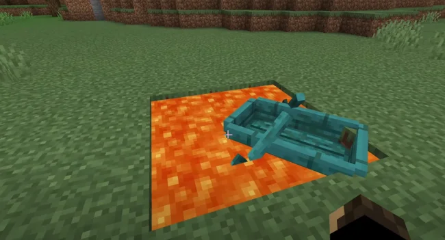 Возможность плавать по лаве на лодке из мода Fireproof Boats