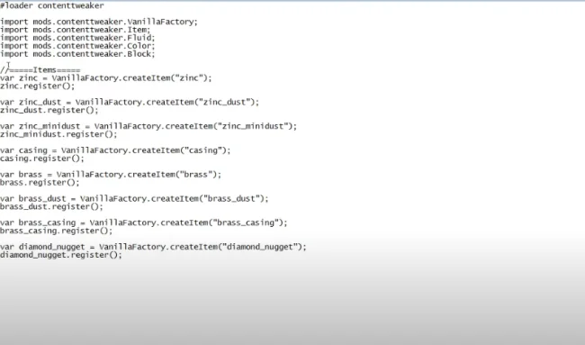 Процесс настройки мода ContentTweaker