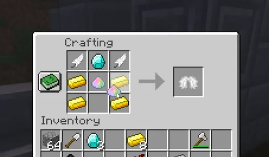 Крафт на крылья из мода Feur Elytra Wings