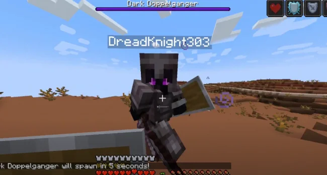 Процесс поединка против босса из мода Dark Doppelganger