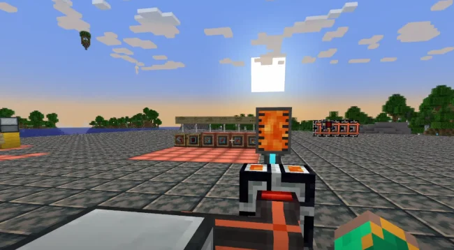 Процесс постройки механизма с новыми блоками из мода Thermal Systeams