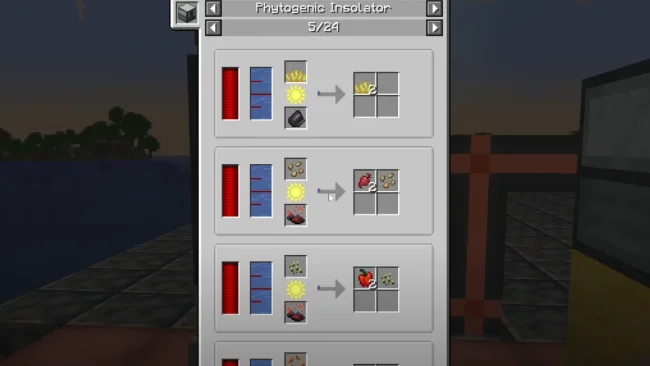 Процесс работы механизма с блоками из мода Thermal Systeams