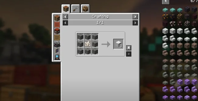 Крафт на полосный блок из мода Block Variants