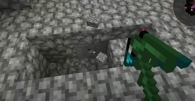 Процесс добычи камня с модом DarkMining