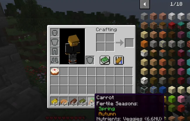 Информация о продукте с модом Nutritional Balance