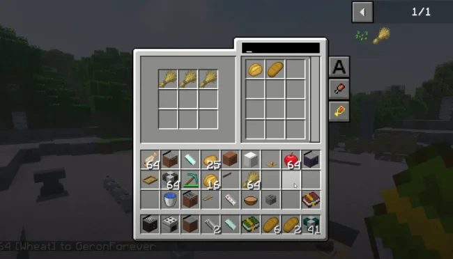 Меню рецептов из мода Cooking for Blockheads