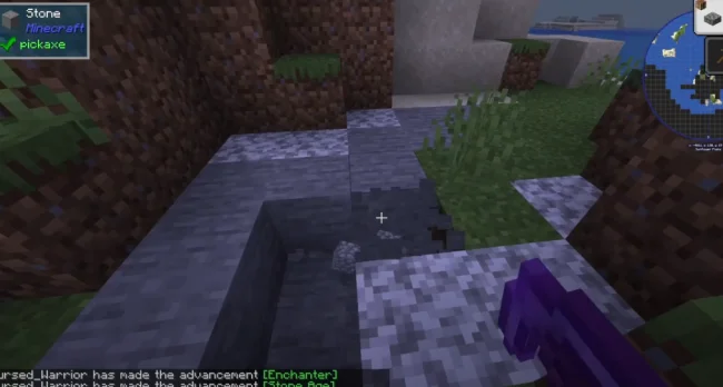 Процесс действия заклинания на быструю рубку из мода Haste Enchantment