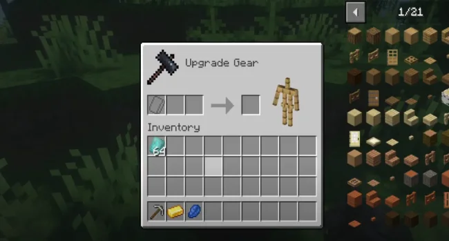 Меню блока из мода Trimmable Tools