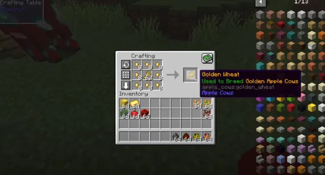 Крафт на золотую пшеницу из мода Apple Cows