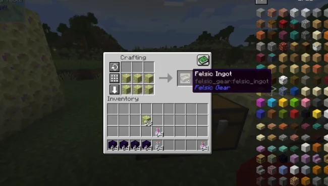 Крафт на слиток новой руды из мода Felsic Gear