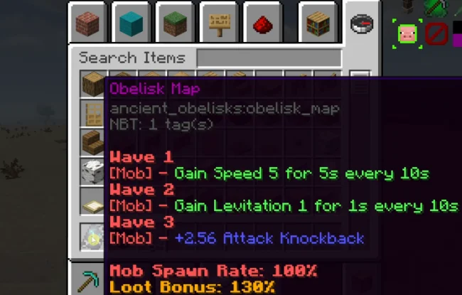 Задания из карты из мода Ancient Obelisks