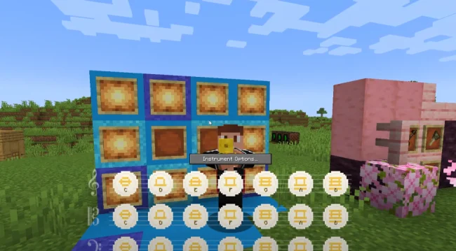 Процесс игры на трубе из мода Genshin Instruments