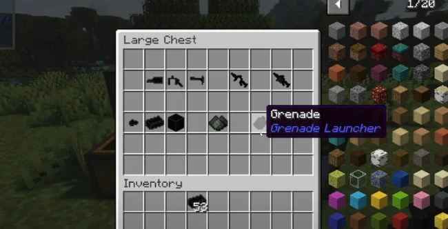 Некоторые предметы из мода Grenade Launcher