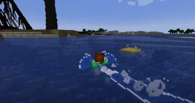 Новая анимация воды из мода Wakes, когда плаваешь