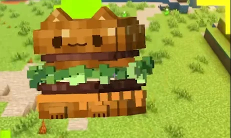 Кот-бургер из мода Cat Burger вблизи