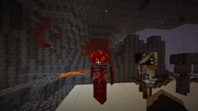 Новый красный скелет из мода Nether Skeletons