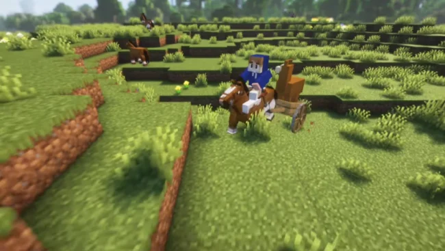 Возможность привязывать тележку из мода NiftyCarts к лошади