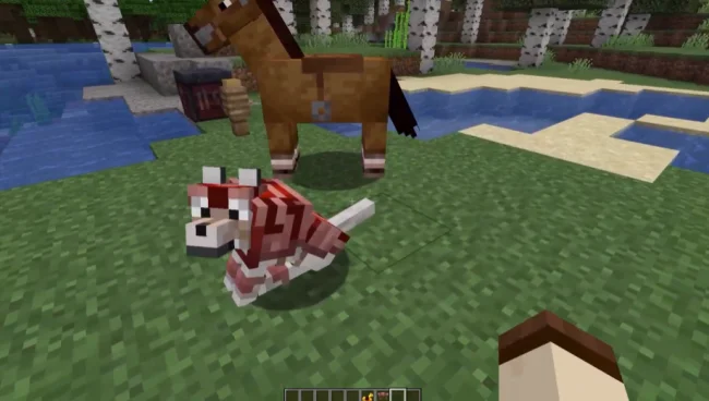 Собака в броне из мода Animal Armor Trims