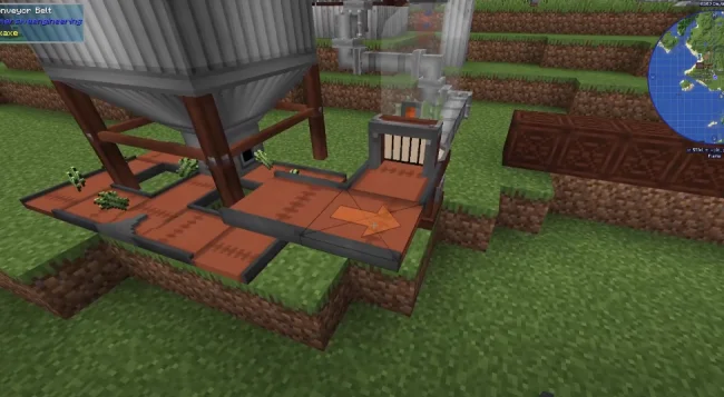 Процесс постройки конвейера с модом Simple Conveyor Belts