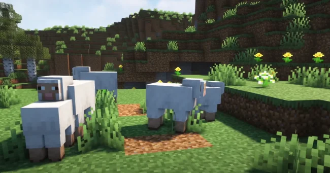 Сравнение обычных овец и овец из мода Variable Mob Height