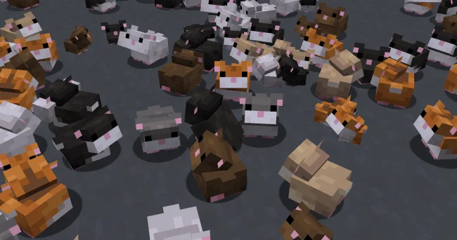 Мод на мобов для Майнкрафт 1.20.1 / 1.19.2 (Hamsters Plus Lite)