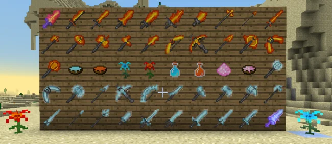 Мод на оружие для Майнкрафт 1.20.1 / 1.19.2 (Spartan Weaponry Ice and Fire)