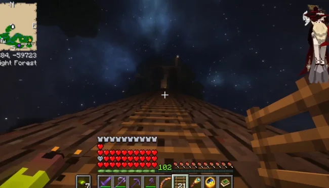 Процесс подъема в домик из мода Twilight Treehouses