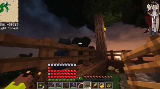 Вид с крыши домика из мода Twilight Treehouses