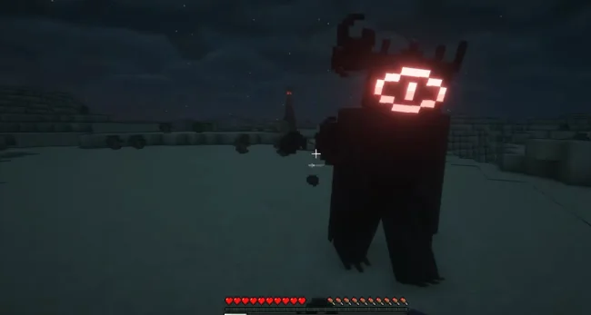 Процесс боя против нового моба из мода The Occult