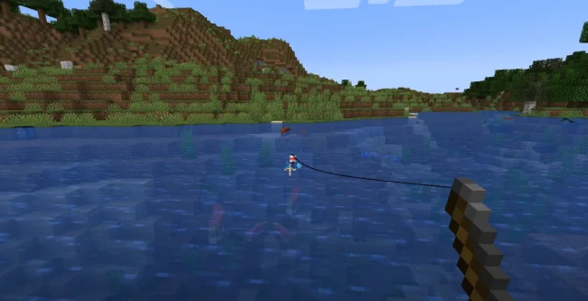 Процесс рыбалки с модом Little Joys