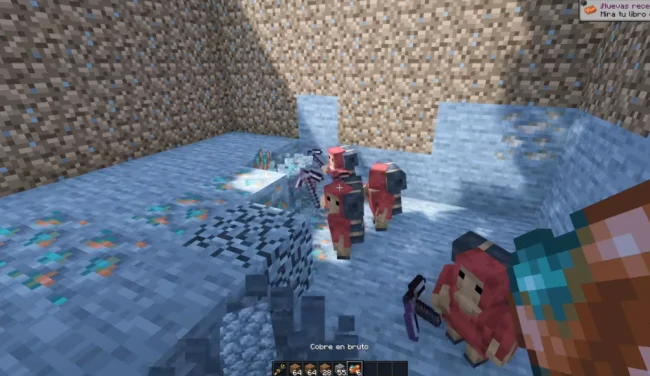 Мобы из мода Minions Remastered добывают руду