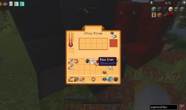 Меню механизма из мода Alloy Smelter