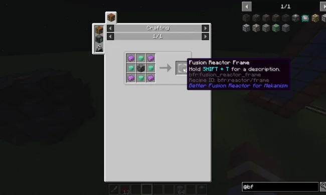 Крафт на блок из мода Better Fusion Reactor for Mekanism PLUS