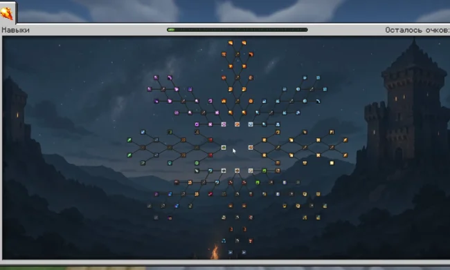 Меню навыков из мода Skill Tree RPG Series