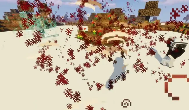 Кровавая анимация атаки из мода Kimetsu Animation