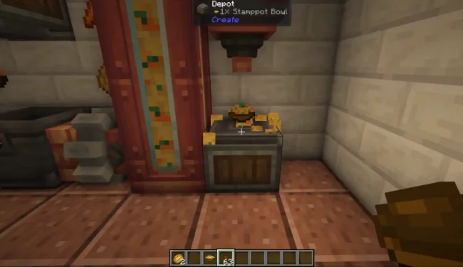 Процесс создания закуски из мода Create Bitterballen