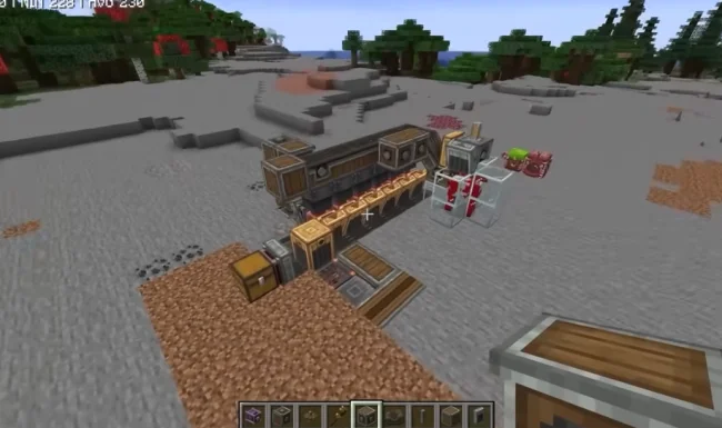 Процесс постройки механизма из мода Create Bio-Factory